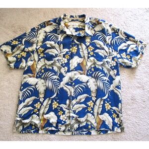 Tommy Bahama Briga Blooms Short Sleeve 100% Silk‎ Floral Camp Shirt Men's XL